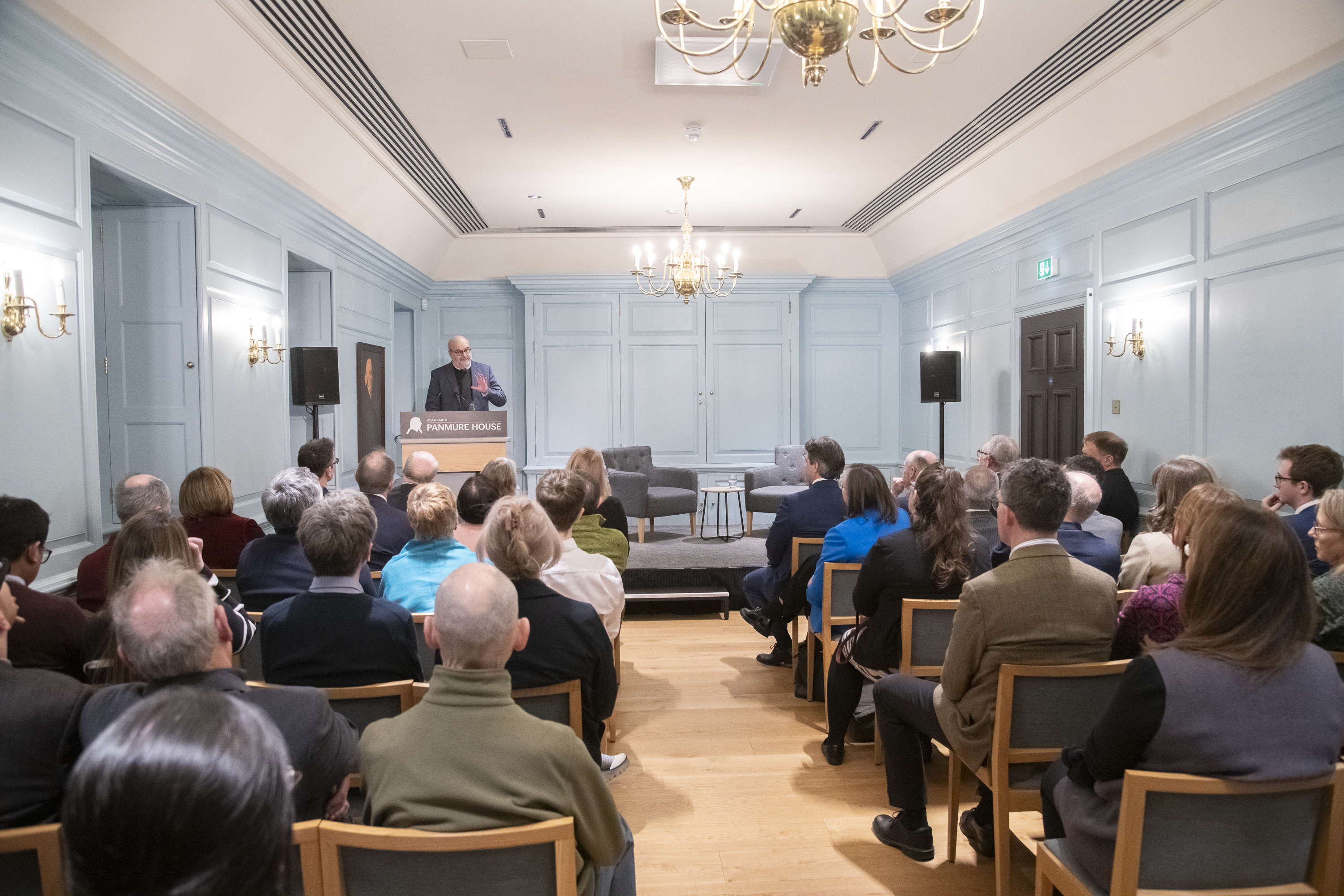 Panmure House Lecture Room during an insightful Adam Smith Lecture with a full house of guests